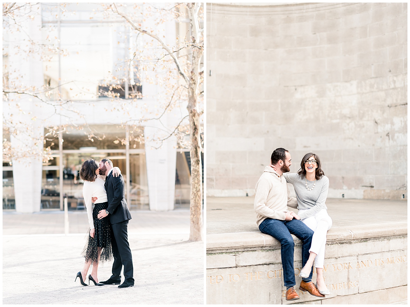 man and woman during engagement session