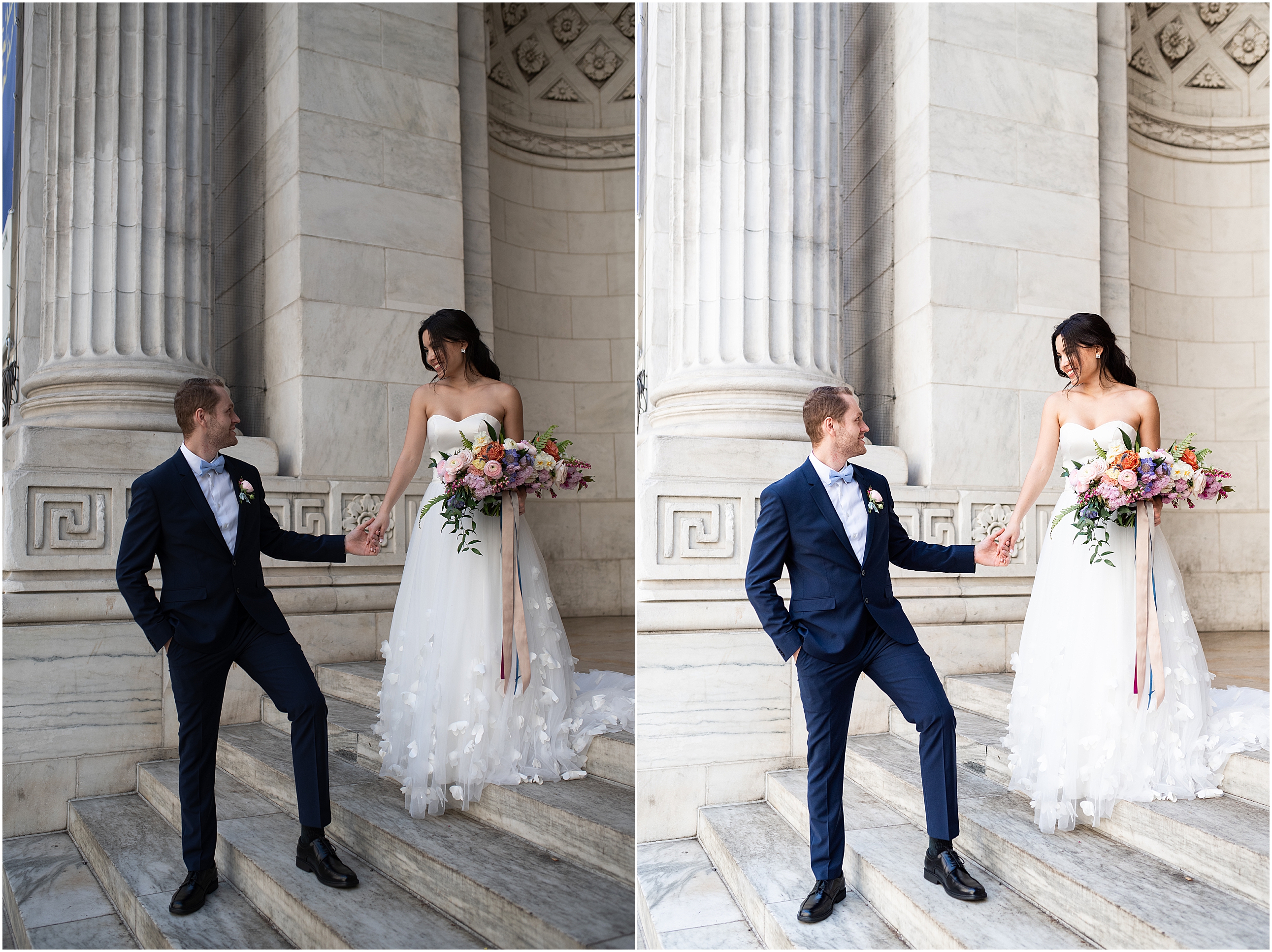 bride and groom portraits edited with the kjp lightroom preset